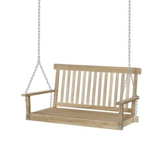 OUTSUNNY 2 Seater Hanging Swing Bench - Wood | TJ Hughes Outsunny