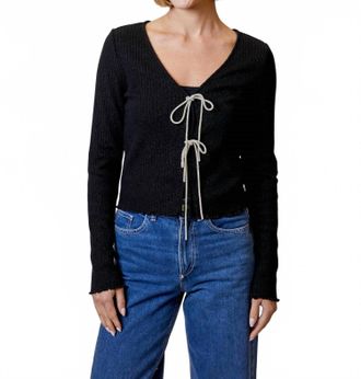 Design History Fitted Cardigan With Bows In Black