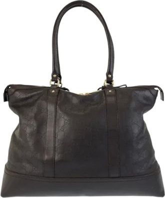 Gucci Pre-owned Tote Bags, female, Brown, Size: ONE SIZE Pre-owned Leather gucci-bags