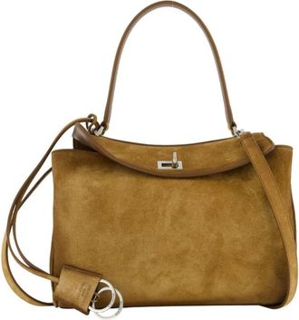 Balenciaga Tassen, Dames, Beige, ONE Size, Leer, Rodeo Handtas Klein