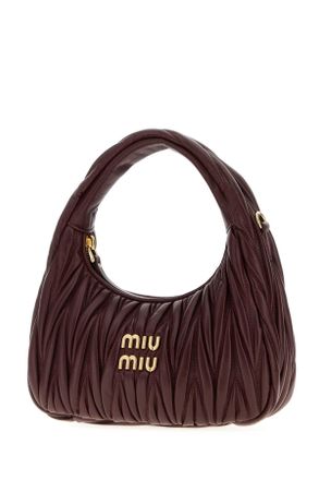 Miu Miu Womens Burgundy Nappa Leather Wander Handbag Bordeaux Borse A Mano Bag