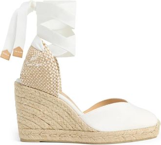 Castaner Chiara/8/001 9 cm sleehakken - Dames - Sleehakken - Wit - 38 EU - Katoen - Schoenen