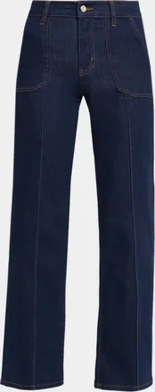 Frame Denim Le Slim Palazzo Pintuck Wide-Leg Pants