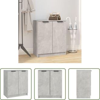 vidaXL Scarpiera grigio cemento - Scarpiera Grigio Cemento 59x35x70 cm in Legno Multistrato