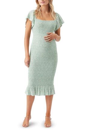 Ripe Selma Shirred Dress in Pistachio at Nordstrom, Size X-Small Au