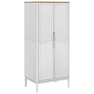 Berkfield Home Wardrobe FLORO White 77x53x171 cm Solid Wood Pine | Size: 77 x 53 x 171 cm