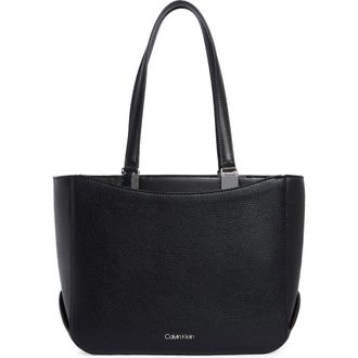 Calvin Klein Akari Tote Bag in Black/Silver at Nordstrom Rack