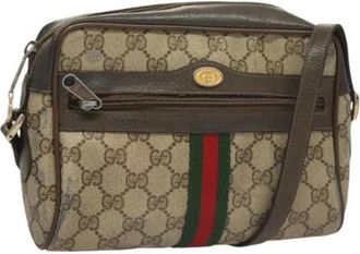 Gucci Pre-owned Leather gucci-bags - Dames - Vintage Schoudertas - Beige - ONE Size - Leer - Vintage