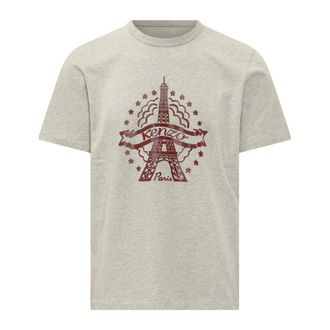 Kenzo Tops, Heren, Grijs, XL, Eiffeltoren T-shirt