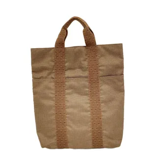 Herm&egrave;s Brown Nylon Tote Bag (Pre-Owned)