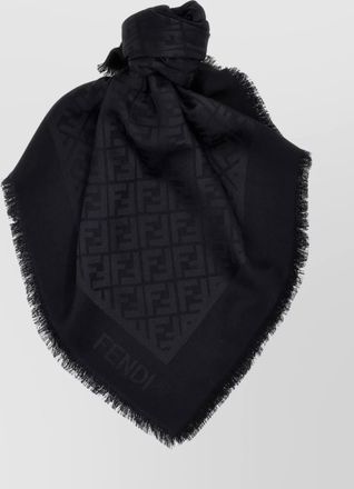 Fendi fringed jacquard square shawl