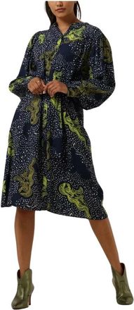 Pom Amsterdam Eternity Damesjurk Donkerblauw - Dames - Casual kleedjes - Veelkleurig - XS - Kleedjes