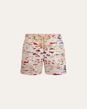 Vilebrequin x Fabrice Hyber Mens Pescador Swim Shorts