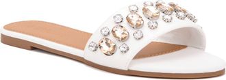 Olivia Miller Gem Slide Sandal in White at Nordstrom Rack, Size 7