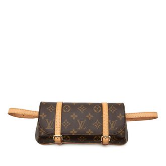 Louis Vuitton Brown Pvc Leather Pouch Sling Bag (Pre-Owned)