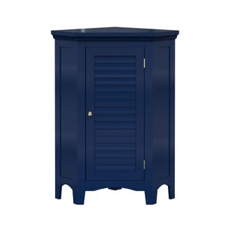 Teamson Home Teamson Home - Mueble Esquinero De Piso Glancy Azul Marino Puerta Persiana