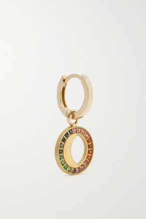 Andrea Fohrman Orecchino A Cerchio Singolo In Oro 18 Carati E 14 Carati Con Pietre