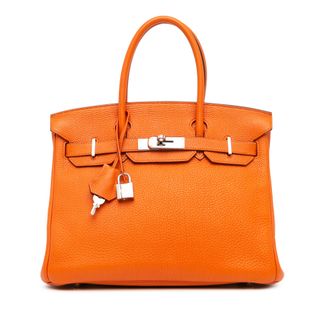 Herm&egrave;s Orange Togo Birkin Retourne 30 with Palladium Hardware