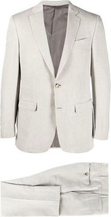 Canali single-breasted two-piece suit - men - Linen/Flax/Cupro/Silk - 50R - Neutrals
