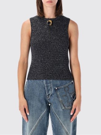 J.W.Anderson Top in maglia di misto cotone slim fit con dettaglio anello