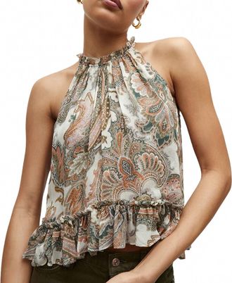 Veronica Beard Renee Silk Tank Top In Barely Orchid Multi