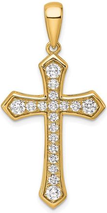Diamond2Deal 14k Gold Lab Grown Diamond Cross Pendant (0.75ct, VS, D-E)
