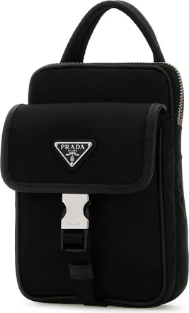 Prada Mens Black Re-Nylon Phone Case Nero Poliammidericiclata-Vitello Cover Accessory