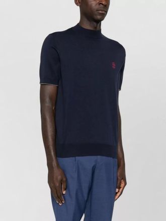 Brunello Cucinelli high neck short sleeve knit top