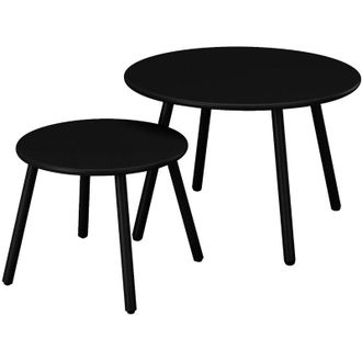 Vente-Unique Tavolinini a scomparsa da giardino in Metallo Nero - MIRMANDE di MYLIA
