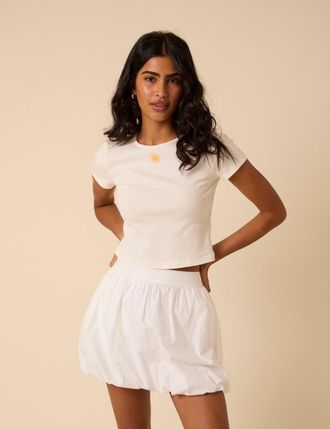 Nobody's Child White Bubble Hem Mini Skirt