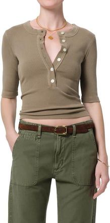 Citizens Of Humanity Nali Rib Henley in Dark Khaki Reserve at Nordstrom, Size X-Small