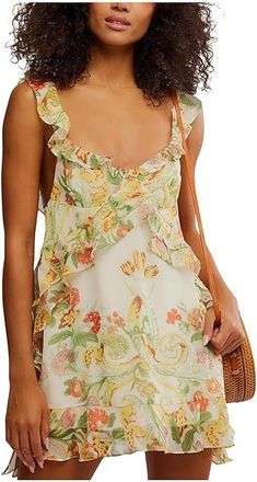 Free People Bali Flora Mini Womens Dress Tea Combo : MD (Womens 8-10), Polyester