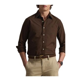 Polo Ralph Lauren Camicia Sportiva a Maniche Lunghe Cubdppcs - - Shirts - Uomo - Marrone - M