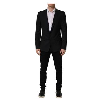 Dolce & Gabbana Single Breasted Blazer Jacket - male - Dolce & Gabbana - Single Breasted Suits - Black - XL - Suits