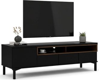 Dmora Mobile porta tv Rosata, Credenza da soggiorno, Armadio basso per tv, Base parete attrezzata, 156x48 h48 cm, Bianco e Quercia - Dmora