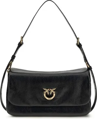 Pinko Black Calf Leather Bos Taurus Shoulder Womens Bag