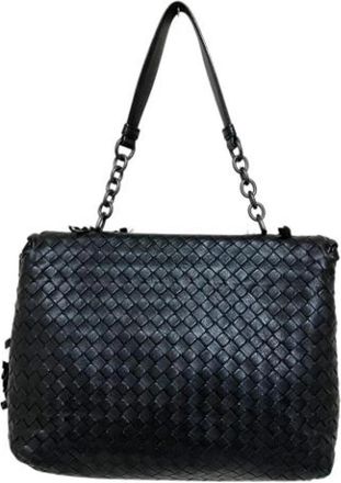 Bottega Veneta Pre-owned Intrecciato Shoulder Bag - Dames - Vintage Schoudertas - Zwart - ONE Size - Leer - Vintage