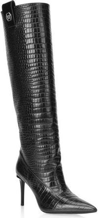 Philipp Plein Cocco Print High Boots 9 Women in Black at Nordstrom, Size 38