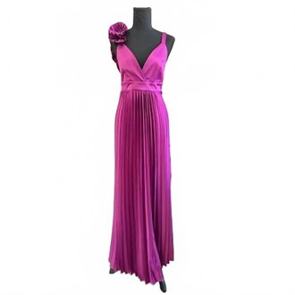 Hope Womens V-Neck Maxi Gown In Fuchsia