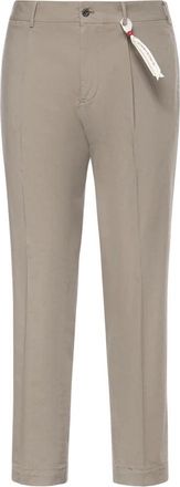 Santaniello Popeline Extralight Stretch Tinto Capo in Olandesina - Heren - Chinos - Beige - M - Broeken