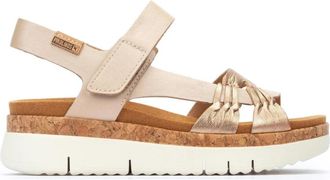 Pikolinos Palma Sandal - Dames - Sleehakken - Beige - 39 EU - Leer - Schoenen