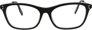Alexander McQueen 54mm Square Optical Glasses in Black Ruthenium Transparent at Nordstrom Rack