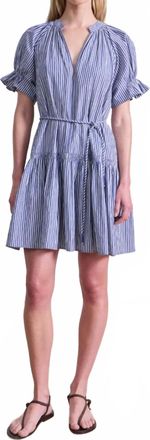 Apiece Apart Marza Mini Dress In Skinny Stripes Indigo Cream