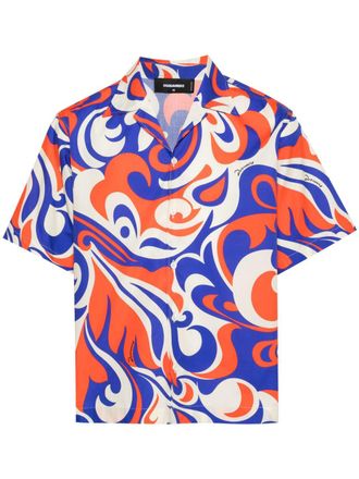 Dsquared2 Overhemd met abstracte print - Blauw