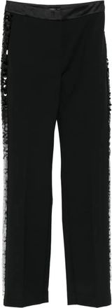 Karl Lagerfeld Karl Studio degrade straight trousers - women - Polyester/Wool/Elastane - 42 - Black