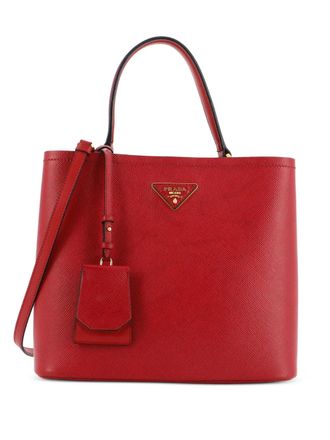 Prada Panier Saffiano Leather Large bucket bag - Rosso