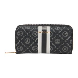 Carlo Colucci Portemonnee met contrasterende strepen - Dames - Portefeuilles - Zwart - ONE Size - Accessoires