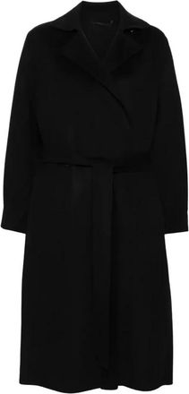 Kenzo Dubbelbreasted wollen jas - Dames - Jas met riem - Zwart - XS - Wol - Jassen