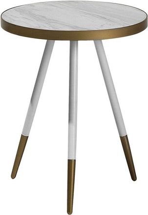 Beliani Beliani - Mesa De Centro Con Efecto M&aacute;rmol Blanco Base Dorada Con Tr&iacute;pode Para Sal&oacute;n Ramona