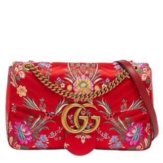 Gucci Pre-owned Satin Cross Body Bag - Dames - Pre-owned - Rood - Maat: ONE Size Satijn